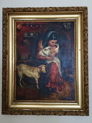 Gypsy Mother And Child Icon Oil Painting By Henry Bird