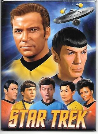 Star Trek: The Series Main Cast With Enterprise Magnet