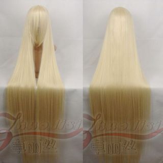 Chobits Chii 150cm/59 " Light Blond Long Straight Cosplay Wig
