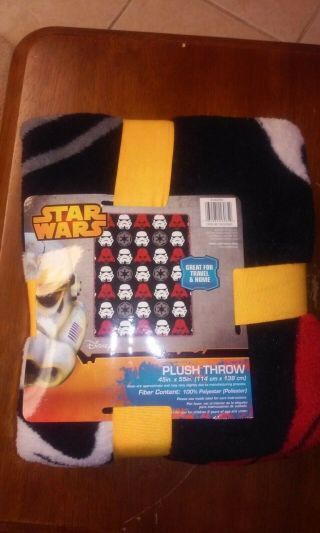 With Tags Star Wars Stormtrooper Plush Throw Blanket (g)