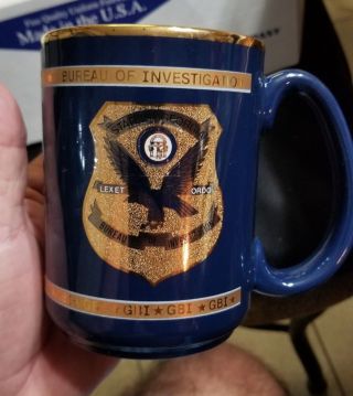 Georgia Bureau Of Investigation Gbi 16 Oz Gold Trim Coffee Mug Cup
