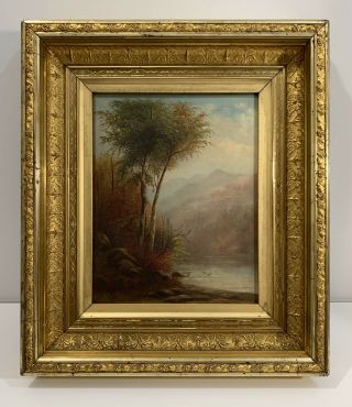 Fine 19th Century American Hudson River School Landscape Painting Ca 1865 - 70