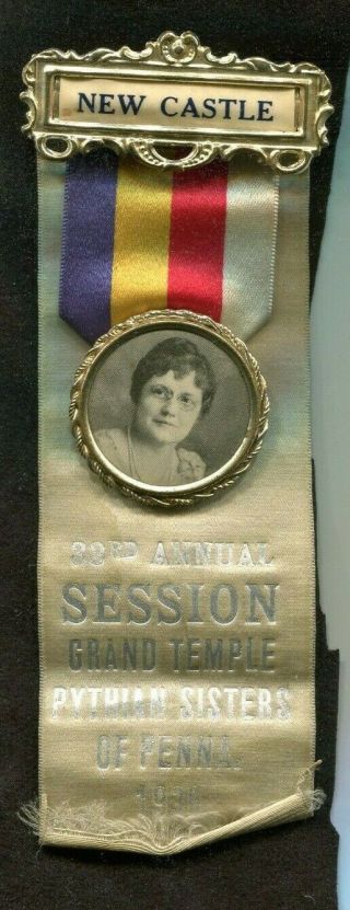 1930 33rd Annual Session Grand Temple Pythian Sisters Of Pa Castle Ribbon