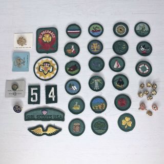 Vintage Girl Scout Merit Badges And Pins Collectables