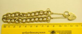 Vintage 9ct Yellow Gold Charm Bracelet Chunky Large Links 12.  2 Grams