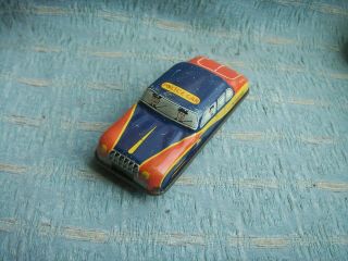 Old Vintage 1950s Printed Tinplate Toy Police Patrol Car Made In England