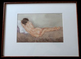 Dewitt Hardy (1940 - 2017),  Watercolor Of Reclining Female Nude,  Signed