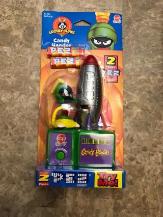 Pez Looney Tunes " Marvin The Martian " On Card 1998 -