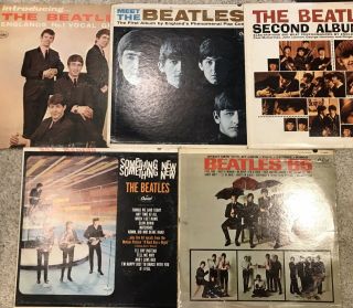 The Beatles - 5 Mono Lps - 1st Pressings - Meet The Beatles,  2nd Album,  & Others