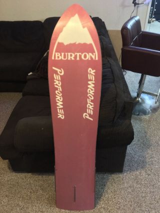 1985 ONE OF A KIND Vintage Burton Performer Elite Wooden 140 cm Snowboard 3