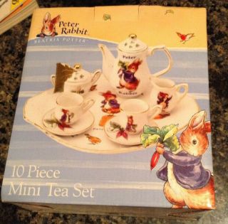 Beatrix Potter Peter Rabbit 10 Piece Tea Set Collectible