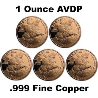 Norse God Series 1 oz.  999 Pure Copper BU Round (s) - 5 Different Designs 2
