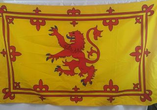 Royal Banner Of Scotland Flag Yellow Red Dragon 2 Grommets 56 " X36 "