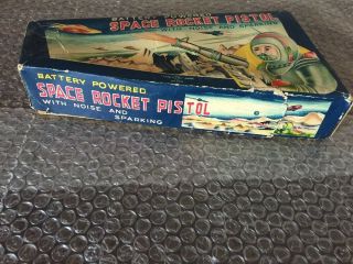 Vintage 1950 ' s TN Nomura Battery Powered Space Rocket Pistol Toy Ray Gun Japan 3