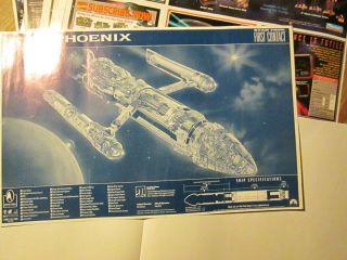 Vintage 1996 Star Trek First Contact - The Phoenix Movie Placemat 11x17 Set Of 2
