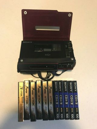 Vintage Sony Walkman Professional Wm - D6c W/ Case,  Tapes