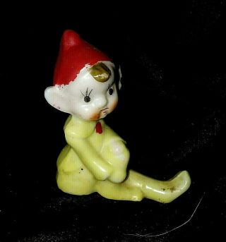 Vintage Pixie Elf Sprite Figurine Christmas Japan 1950s Mcm Napco Porcelain