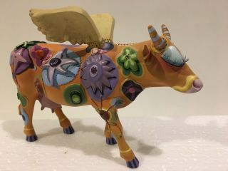 Vtg 2000 Cow Parade Figurine Winged Angel Angeli Cow By Westland Giftware 9127