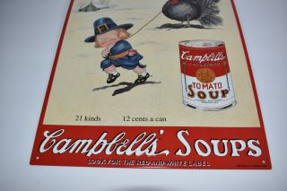 Campbell ' s Soup Tin Sign 1993 Nostalgic Limited Edt.  Turkey Tomato Thanksgiving 2