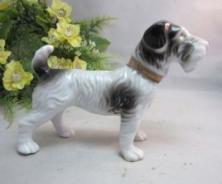 Vintage Made In Japan Ceramic Schnauzer Dog Figurine