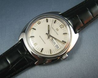 Vintage Hamilton Stainless Steel Automatic Mens Day Date Watch 837 17j 1970s