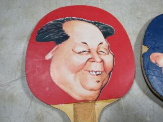 Vintage 1971 Richard Nixon Mao Zedong Ping Pong Paddles 2