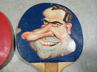 Vintage 1971 Richard Nixon Mao Zedong Ping Pong Paddles 3