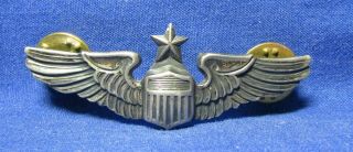 Korean War Sterling Usaf Air Force Command Pilot 2 Inch Wings Badge