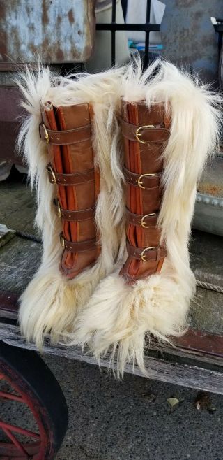 Vintage Gucci Italian Fur/leather/shearling Apres Ski Boots Size 37 Immaculate
