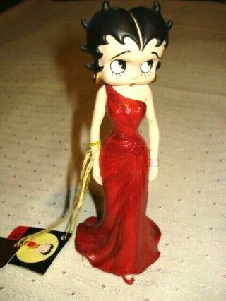 Betty Boop Figurine Westland Giftware 2001 Model 6881 Red Sparkle Gown Dress Nwt