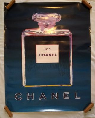 1997 Andy Warhol Chanel No 5 French Perfume Pop Art Vintage Poster 22x28