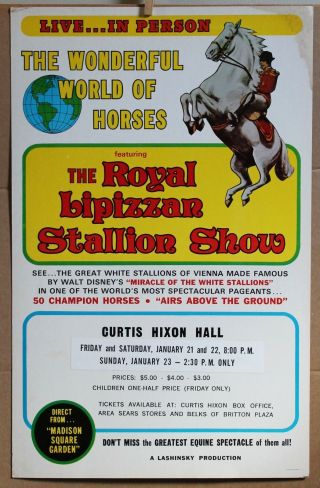 Royal Lipizzan Stallion Window Card Poster 22 X 14 Famous White Horses Vienna