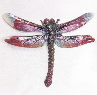 Dragonfly Metal Wall Art Hand Painted Home Decor (d)