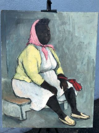 R.  K.  Colten Black Americana Mammy Oil On Canvas Painting 25 " X 20 " 1930 