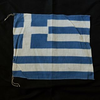 1930s Antique Small Greece Banner Flag