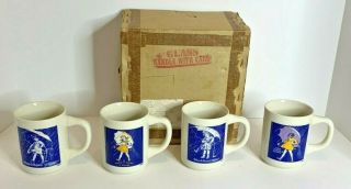 Vintage Set Of 4 Morton Salt Coffee Mugs When It Rains It Pours Japan