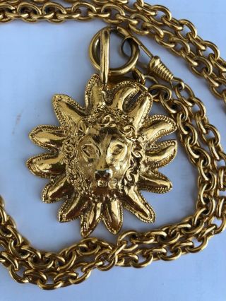 Vintage Chanel Gold Chain With Lion Head Pendant