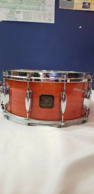 Gretsch Snare Drum 1980 6 - Ply Model 4154 Square Badge Vintage 14x6 14 " X6 "