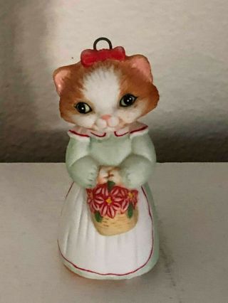 Hallmark Cat Dressed Up Christmas Ornament / Figurine 1989 Porcelain