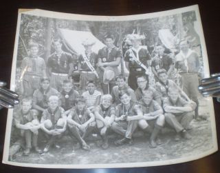 B&w Photograph C 1957,  Boy Scouts,  National Jamboree,  Chester County,  Pa,  Bsa