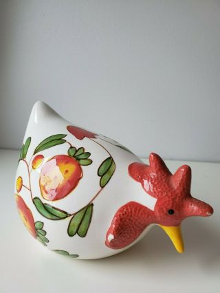 Cbk Ltd Stawberries Ceramic Rooster Hen Chicken Figurine Country Farm Kitchen