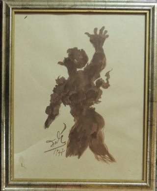 Signed Salvador Dali (1904 - 1989).  Untitled Drawing 1947