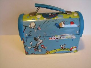 2003 Dr,  Suess ' Cat in the Hat Metal Dome Lunch / Storage Box.  With Tags 2