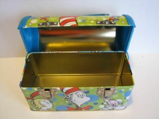2003 Dr,  Suess ' Cat in the Hat Metal Dome Lunch / Storage Box.  With Tags 3