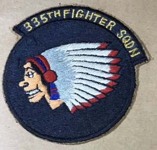 Korean War Us Air Force Patch 335th Fighter Squadron F - 86 Sabers Japanese Made