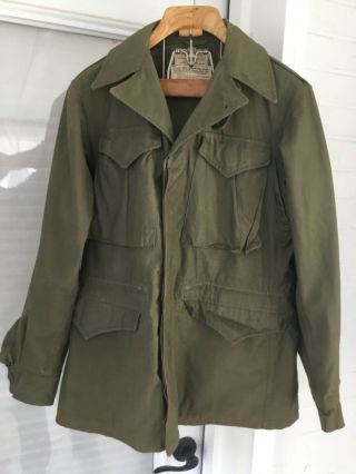 Vtg Korean War Us Army Military X - Small M - 1950 Field Coat Jacket W/o Liner Parka