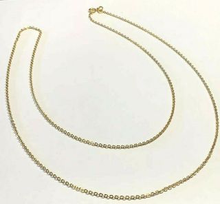 Vintage 18k.  750 Solid Gold Chain 28 Inches,  5.  9 Grams,  1.  7mm