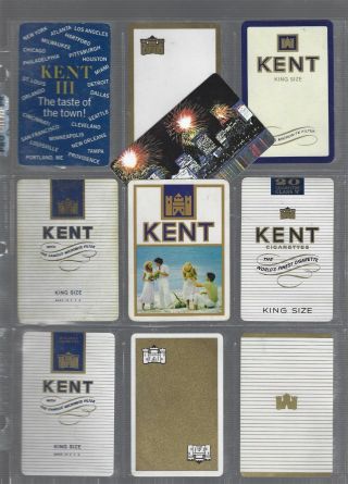 Playing Swap Cards 10x Vint Adverts For " Kent " Cigarettes /smoking 824