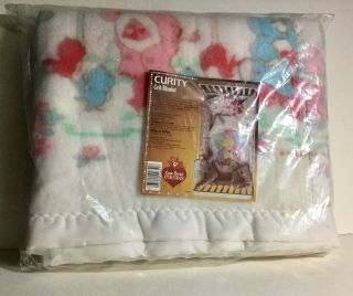 Vintage Care Bears Cousins Crib Blanket 1985 Nip 40 By 45 Inches Bright And Soft