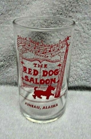 Scotty Scottie Dog The Red Dog Saloon Red Musical Notes Shot Glass